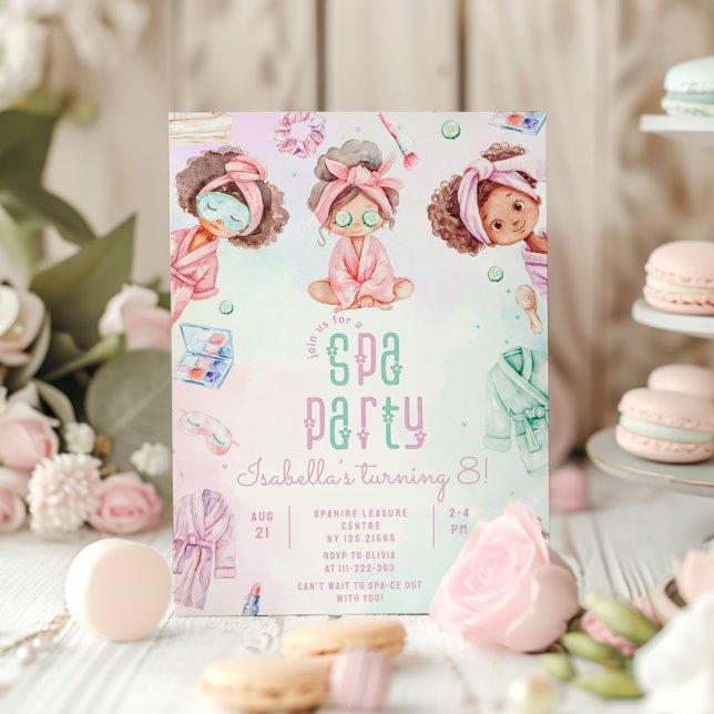 Invitation Queens Black girl Spa fête Anniversaire (Créateur téléchargé)