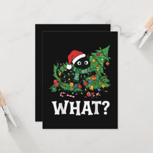 Invitation Quel arbre de Noël drôle de chat noir