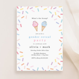 Invitation Quel est le genre Scoop Reveal Glace Cream Party