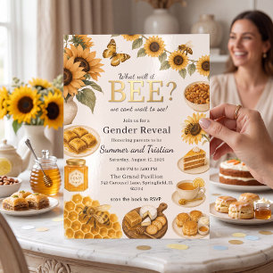 Invitation Quel sera le sexe du bébé ? Tournesol Révélation d