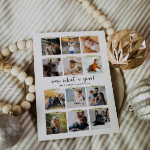 Invitation Quelle année   12 Photo Collage Fêtes de Noël