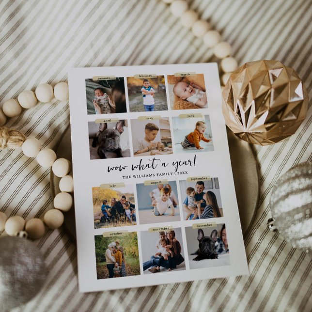 Invitation Quelle année | 12 Photo Collage Fêtes de Noël (Créateur téléchargé)