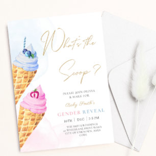 Invitation Quelle est la crème glacée scoop Baby Genre Reveal
