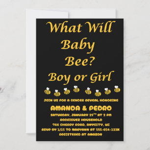 Invitation Quelle révélation de sexe de bébé abeille