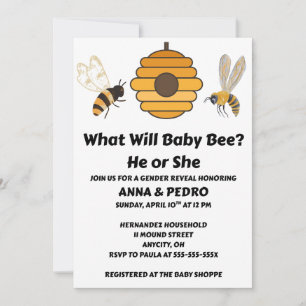 Invitation Quelle révélation de sexe de bébé abeille