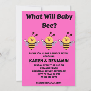 Invitation Quelle révélation de sexe de bébé abeille
