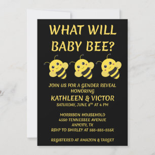 Invitation Quelle révélation de sexe de bébé abeille