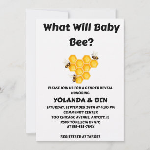 Invitation Quelle révélation de sexe pour bébé abeille