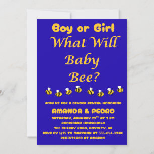 Invitation Quelle révélation de sexe pour bébé abeille