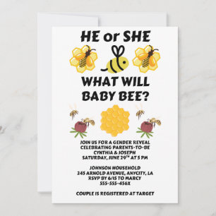 Invitation Quelle révélation de sexe pour bébé abeille