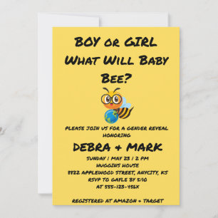 Invitation Quelle révélation de sexe pour bébé abeille