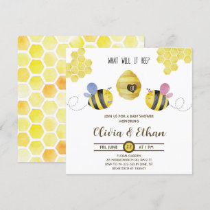 Invitation Quelle sera la révélation du sexe de bébé abeille 