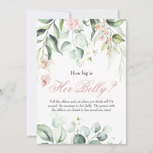 Invitation Quelle taille fait son Baby shower du ventre Jeux (Devant)