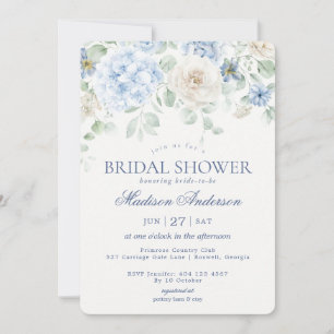 Invitation Quelque chose Blue Floral Hydrangea Fête des marié