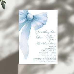 Invitation Quelque chose de bleu avant de faire Blue Bow Fête