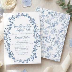 Invitation Quelque chose de bleu avant de faire Fête des mari