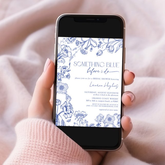 Invitation Quelque chose de bleu avant de faire Fête des mari (Créateur téléchargé)