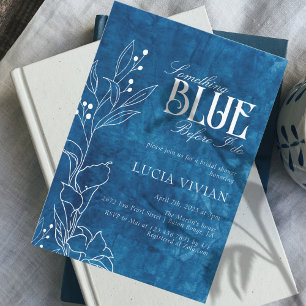 Invitation Quelque chose de bleu avant de faire Fête des mari