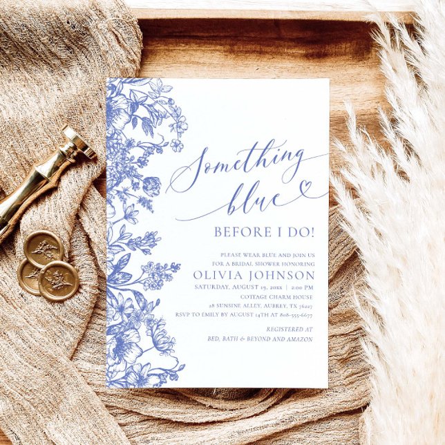 Invitation Quelque chose de bleu avant de faire Fête des mari (Créateur téléchargé)