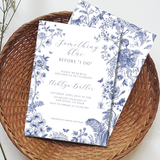 Invitation Quelque chose de bleu avant de faire Fête des mari (Créateur téléchargé)