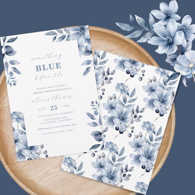 Invitation Quelque chose de bleu avant de faire Fête des mari (Créateur téléchargé)