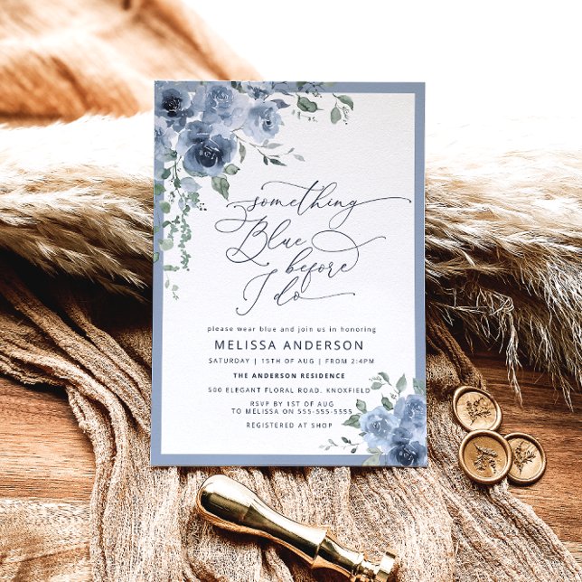 Invitation Quelque chose de bleu avant de faire Fête des mari (Créateur téléchargé)