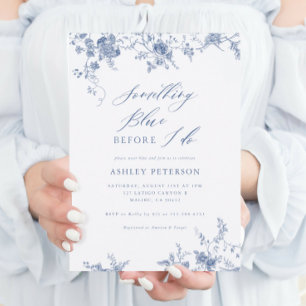 Invitation Quelque chose de bleu avant de faire Fête des mari