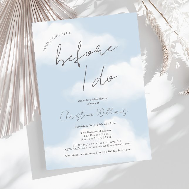 Invitation Quelque chose de bleu avant de faire Fête des mari (Créateur téléchargé)