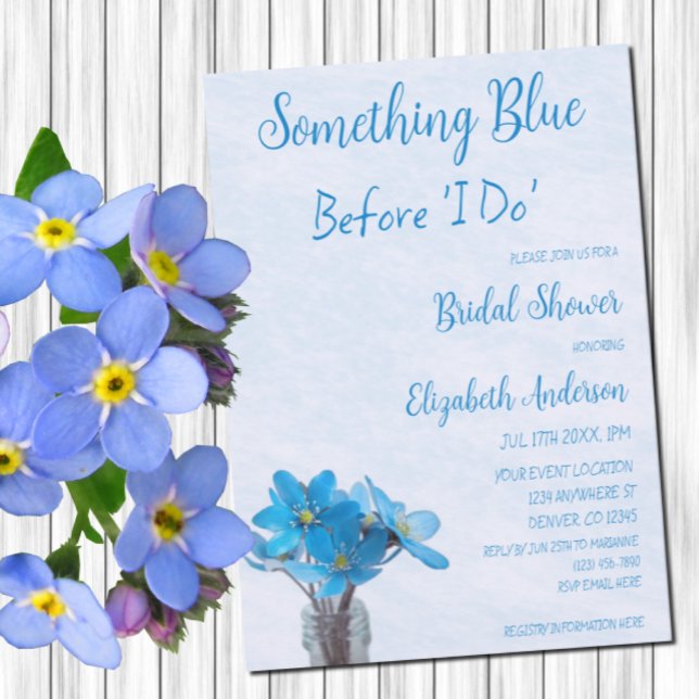 Invitation Quelque chose de bleu avant de faire Fête des mari (Créateur téléchargé)