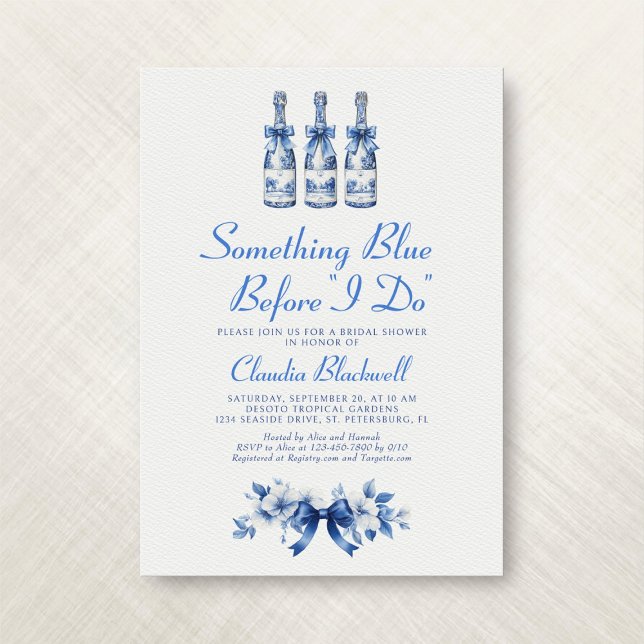 Invitation Quelque chose de bleu avant de faire Fête des mari (Créateur téléchargé)