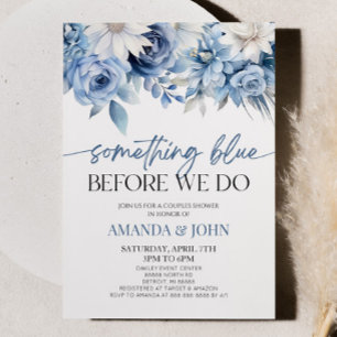 Invitation Quelque Chose De Bleu Avant De Faire Floral Couple
