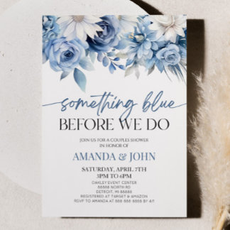 Invitation Quelque Chose De Bleu Avant De Faire Floral Couple