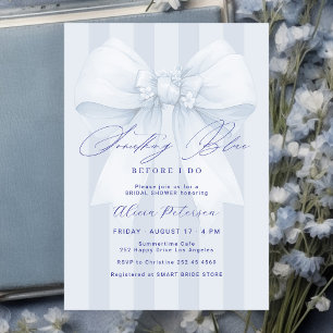 Invitation Quelque chose de bleu avant que je fasse la fête d