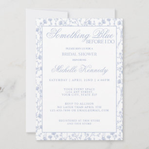 Invitation Quelque Chose de Bleu Avant que Je Fasse une Éléga