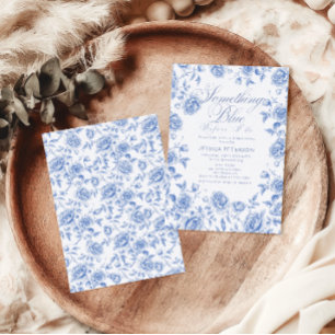 Invitation Quelque chose de bleu Chinoiserie Élégante Fête de