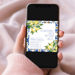 Invitation Quelque chose de bleu citron carrelage marocain Fê