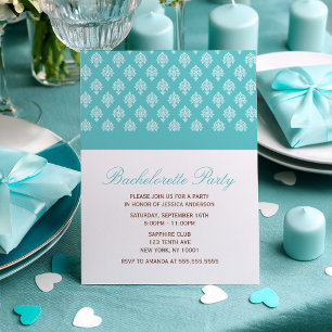 Invitation Quelque chose de bleu Damask Patte Bachelorette Pa