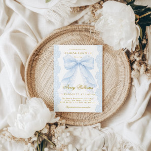 Invitation Quelque chose de bleu design ruban de dentelle élé