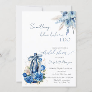 Invitation Quelque chose de bleu floral noeud papillon boutei