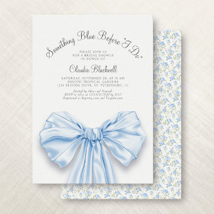 Invitation Quelque chose de bleu français Bow Coquette Fête d