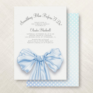 Invitation Quelque chose de bleu français Bow Coquette Fête d