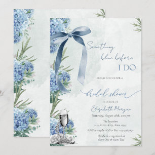 Invitation Quelque chose de bleu ruban perles de verre hydran
