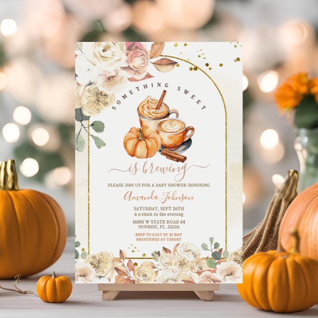 Invitation Quelque Chose De Doux Est De Brûler Baby shower Fl (Créateur téléchargé)