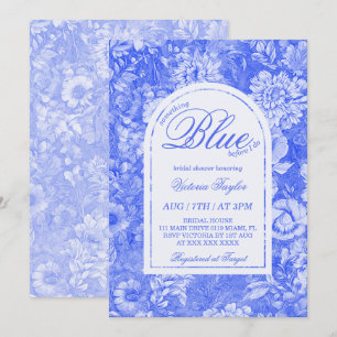 Invitation Quelque chose de Fête des mariées Florale Bleue