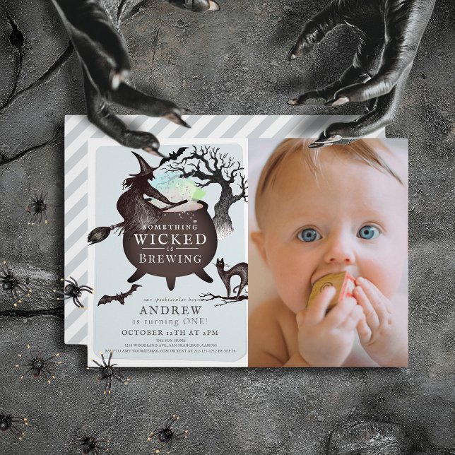 Invitation Quelque chose de méchant brasser Halloween 1er ann (Créateur téléchargé)