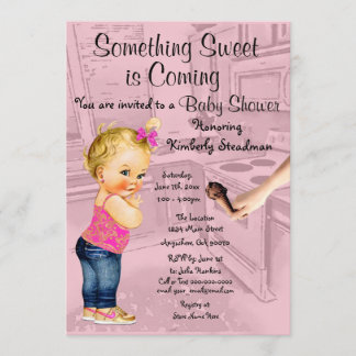 Invitation Quelque chose de sucré est venir Baby shower Invit