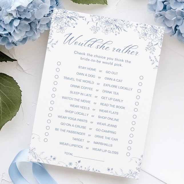 Invitation Quelque Chose Fête des mariées Bleue Elle Préférer (Créateur téléchargé)