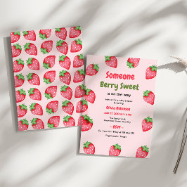 Invitation Quelqu'un Berry Sweet Baby shower de fraise rose