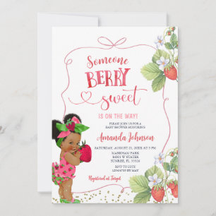 Invitation Quelqu'un Berry Sweet Baby shower main tiré