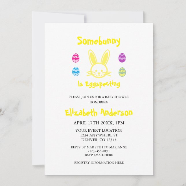 Invitation Quelqu'Un Est En Train De Repérer Le Baby shower D (Devant)